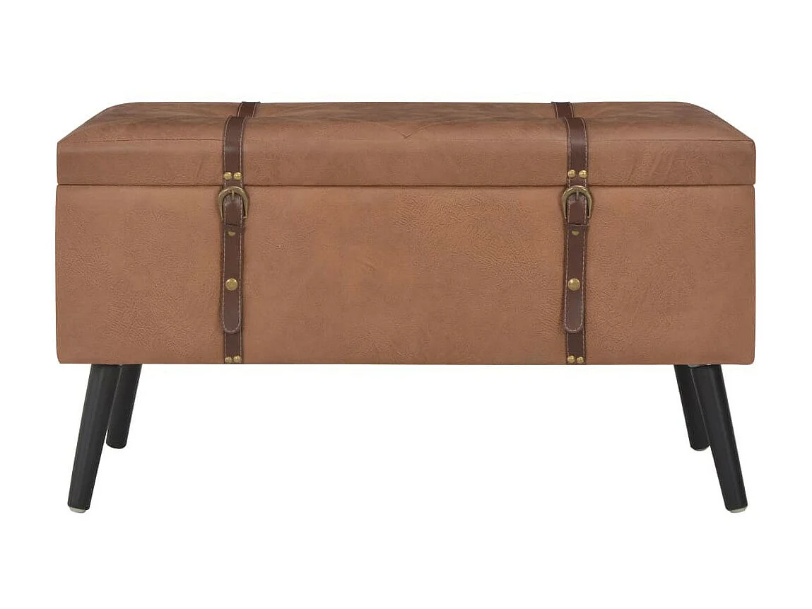 Tabourets de rangement 3 pcs Marron Similicuir