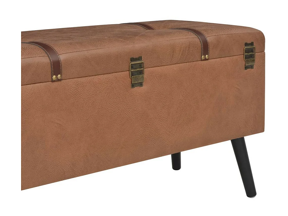 Tabourets de rangement 3 pcs Marron Similicuir