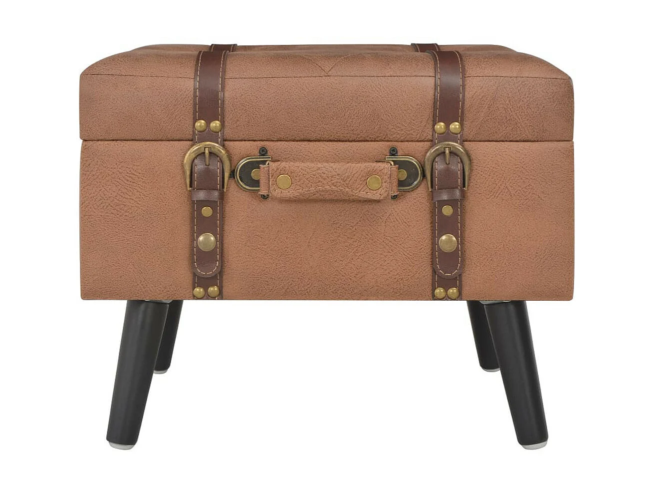 Tabourets de rangement 3 pcs Marron Similicuir