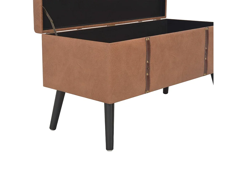 Tabourets de rangement 3 pcs Marron Similicuir