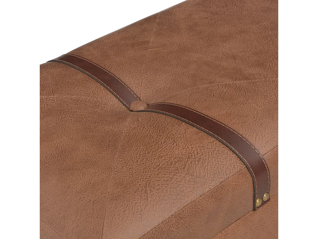 Tabourets de rangement 3 pcs Marron Similicuir