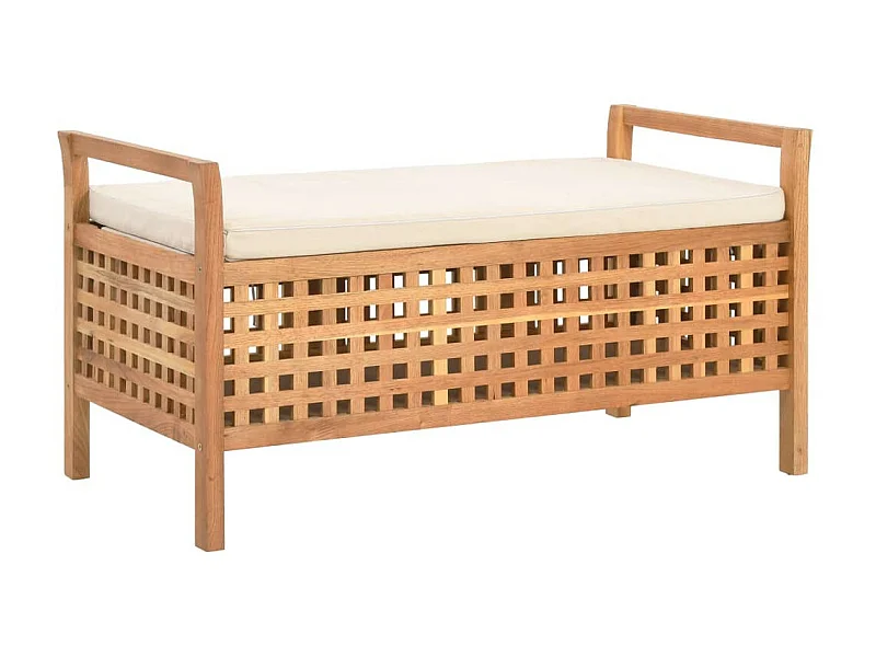 Banc de rangement 93x49x49 Bois de noyer massif