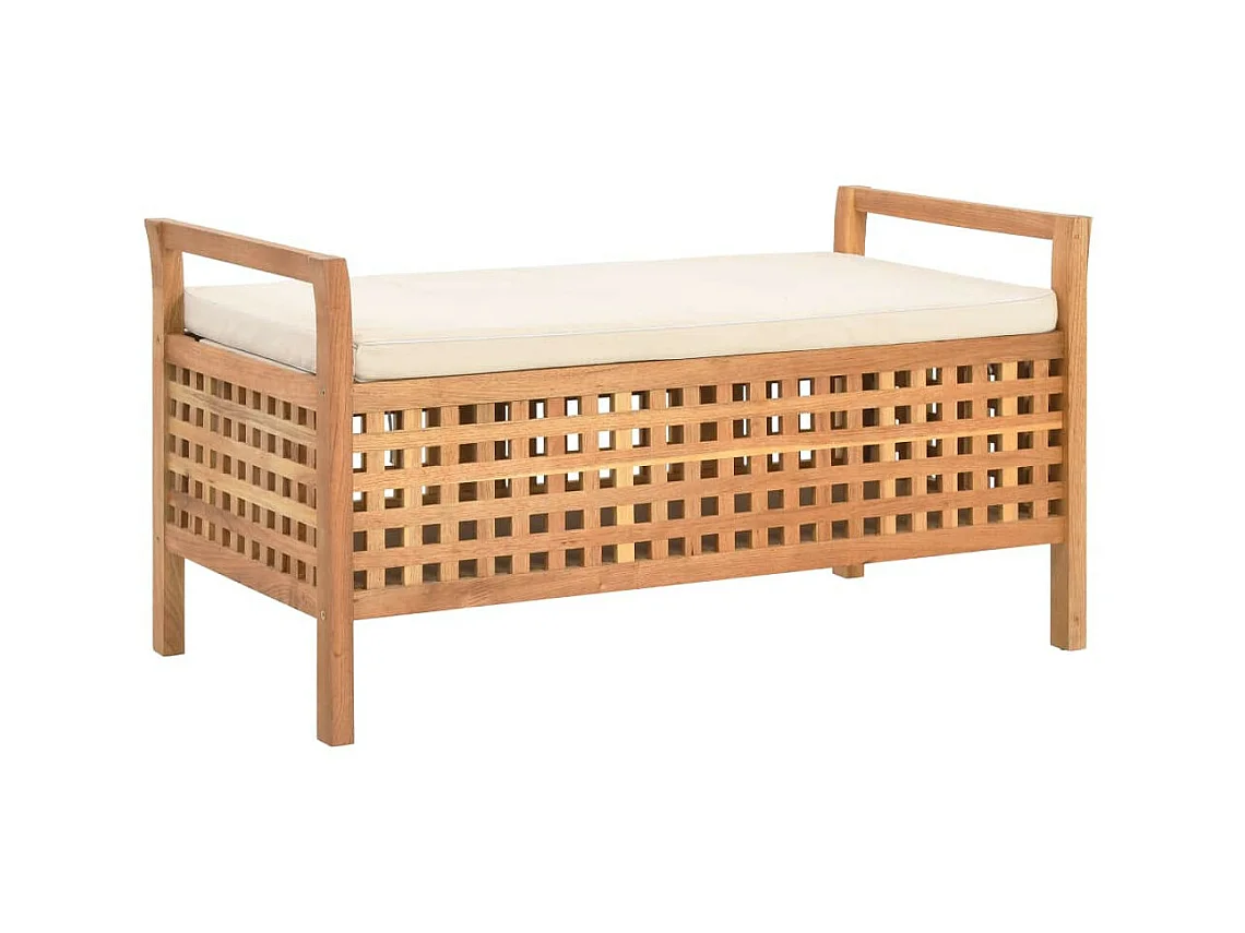 Banc de rangement 93x49x49 Bois de noyer massif