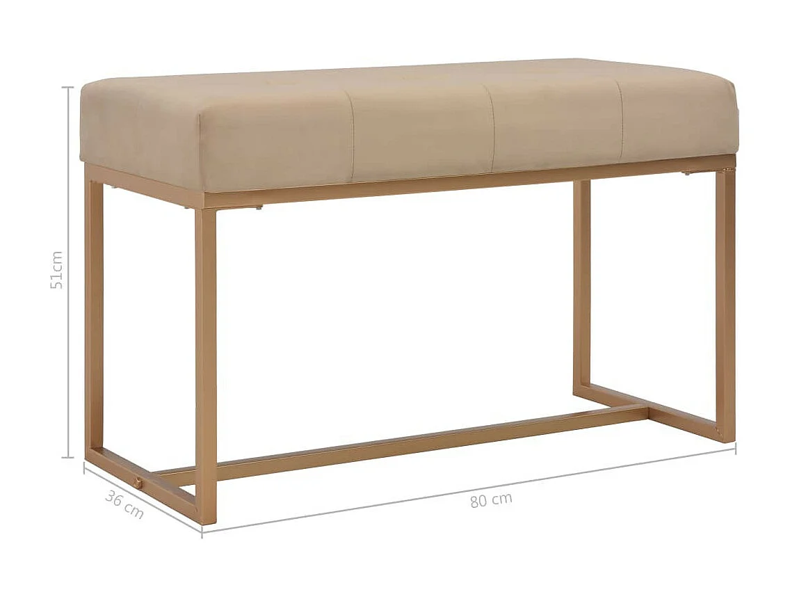 Banc 80cm Beige Velours