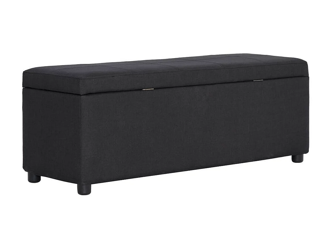 Banc avec compartiment de rangement 116cm Noir Polyester