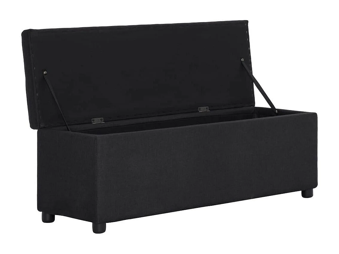 Banc avec compartiment de rangement 116cm Noir Polyester
