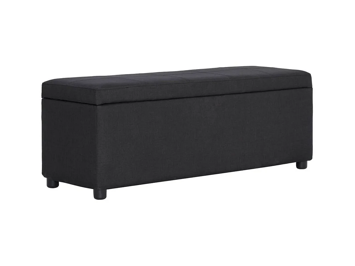 Banc avec compartiment de rangement 116cm Noir Polyester