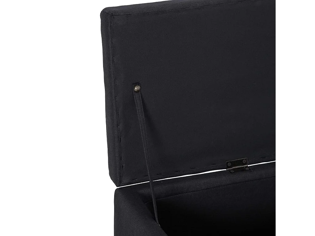 Banc avec compartiment de rangement 116cm Noir Polyester