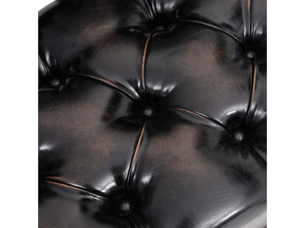 Banc de rangement avec dossier 110cm Noir Similicuir