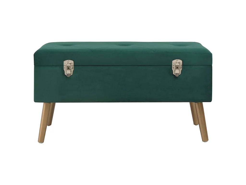Banc avec compartiment de rangement 80cm Vert Velours Karo