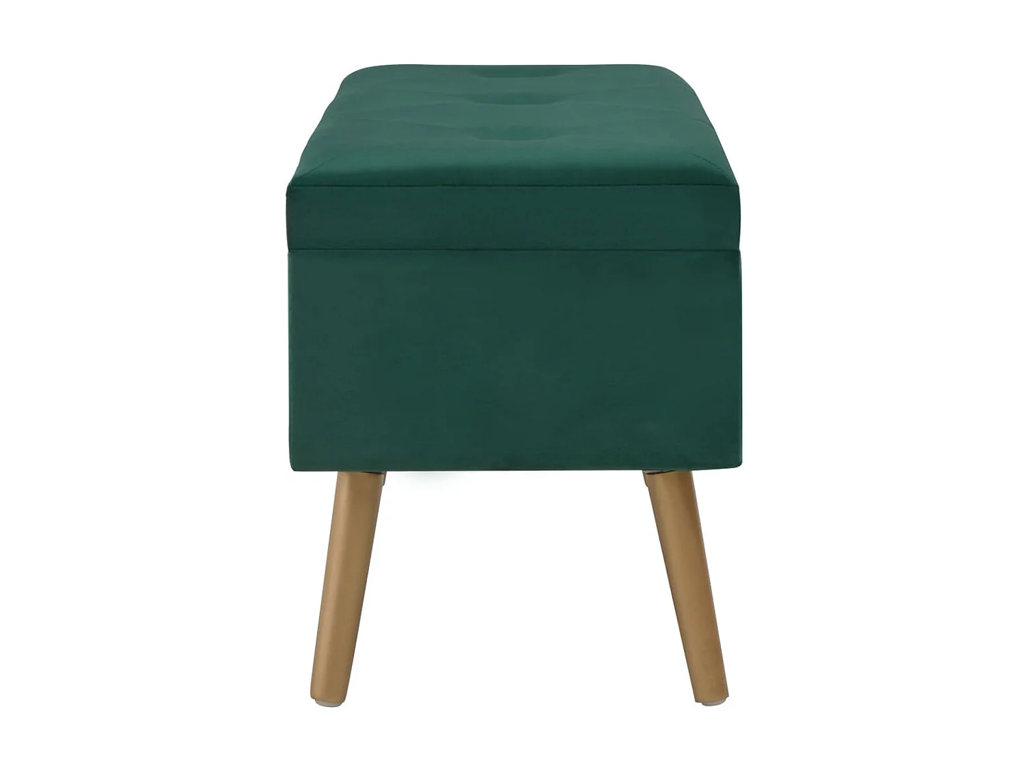 Banc avec compartiment de rangement 80cm Vert Velours Karo