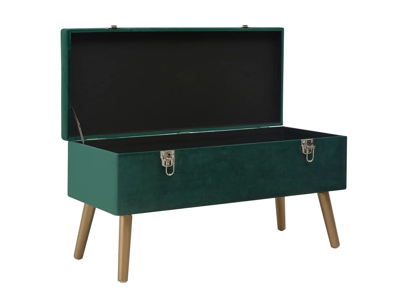 Banc avec compartiment de rangement 80cm Vert Velours Karo