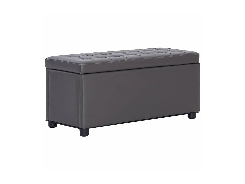 Pouf de rangement 87,5cm Gris Similicuir