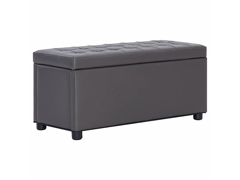 Pouf de rangement 87,5cm Gris Similicuir