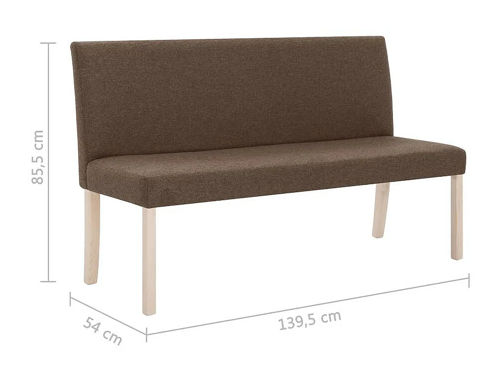 Banc 139,5cm Marron Polyester Riza