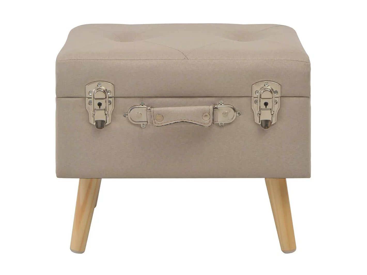 Tabourets de rangement 3 pcs Beige Tissu