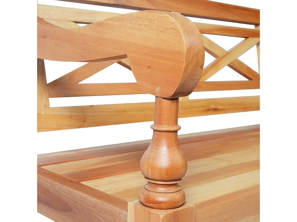 Banc Batavia 123cm Bois d'acajou massif Marron clair