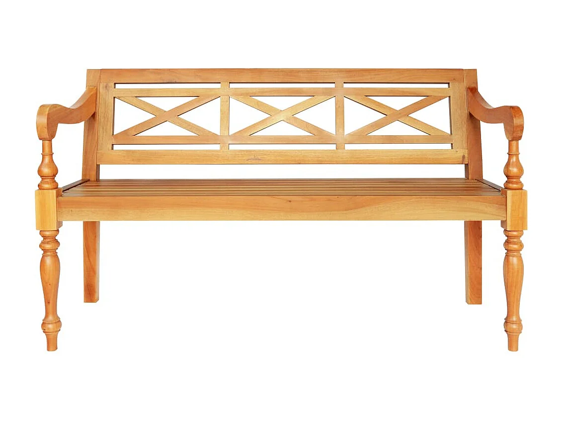 Banc Batavia 123cm Bois d'acajou massif Marron clair