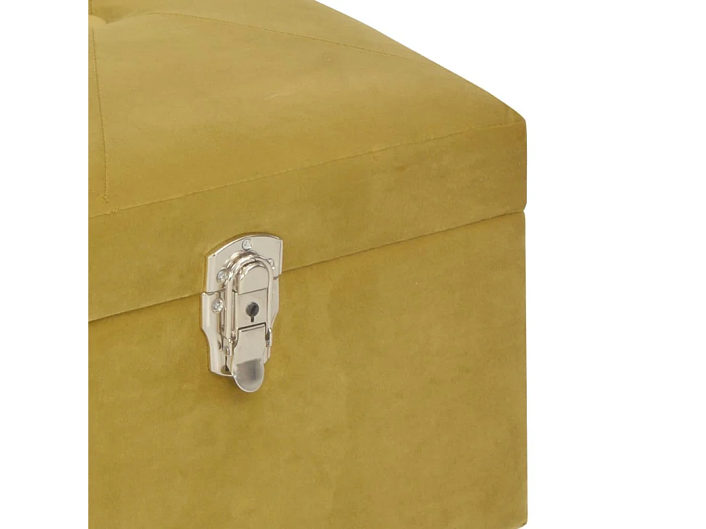 Banc avec compartiment de rangement 105cm Moutarde Velours