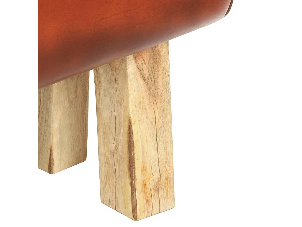 Banc saut de cheval 160cm Marron Cuir véritable et manguier