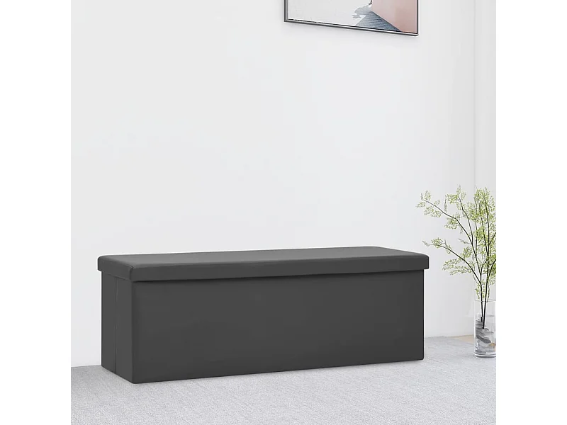 Banc de rangement pliable Gris PVC