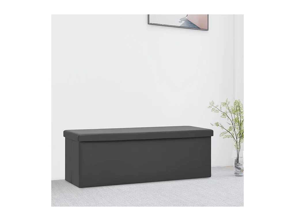 Banc de rangement pliable Gris PVC