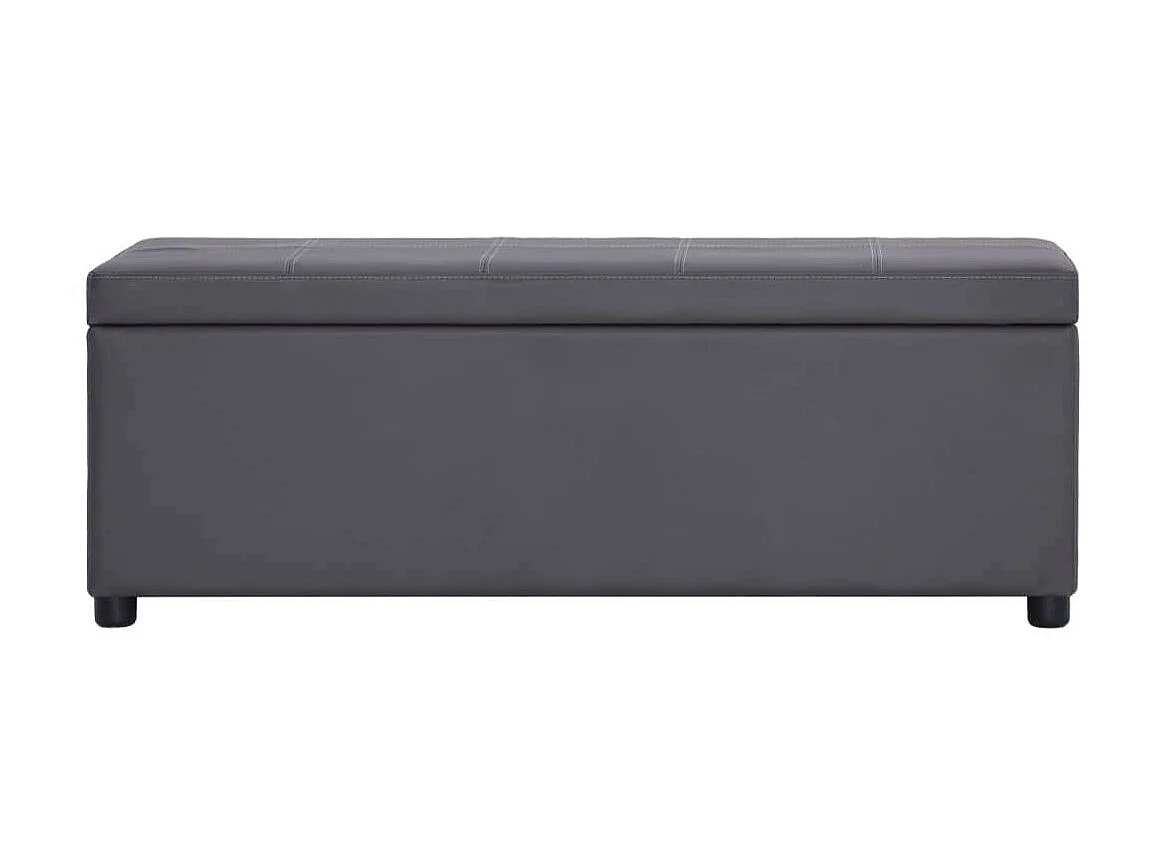 Banc avec compartiment de rangement 116cm Gris Similicuir