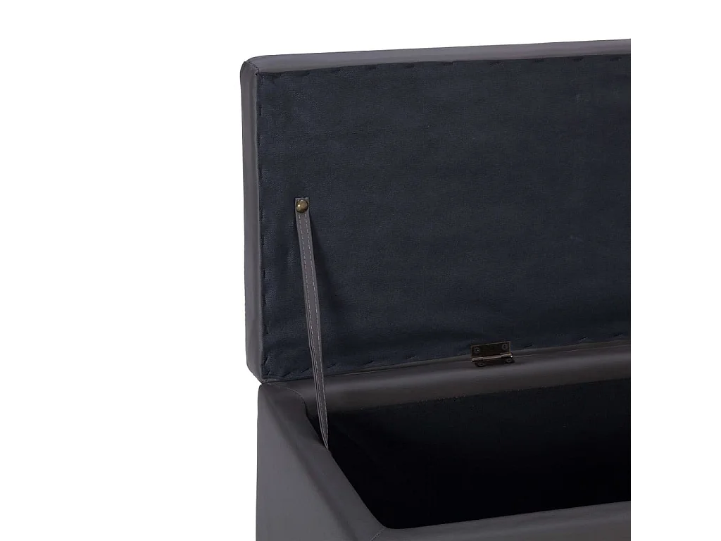 Banc avec compartiment de rangement 116cm Gris Similicuir