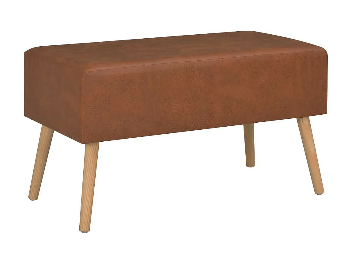 Banc avec tiroirs 80cm Marron Similicuir