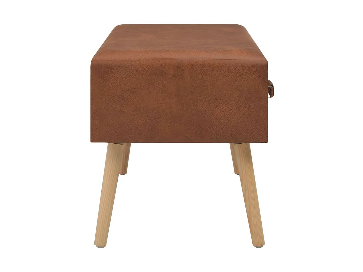 Banc avec tiroirs 80cm Marron Similicuir