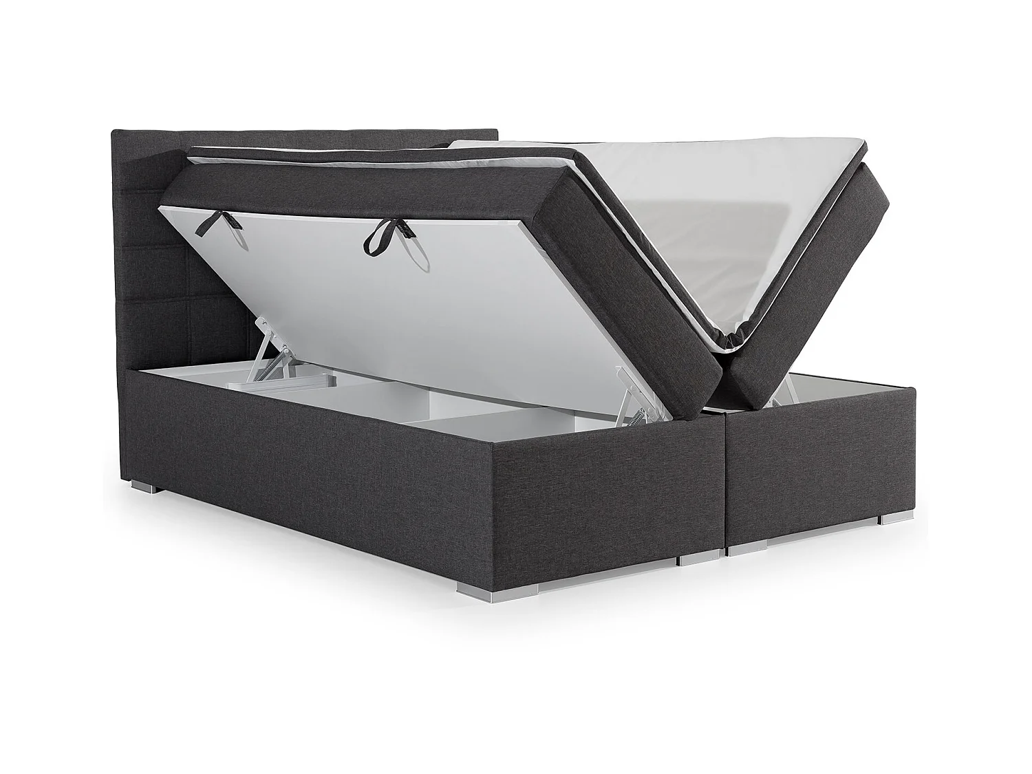 Lit chambre d'hôtel avec matelas tissu noir Alko-140x200