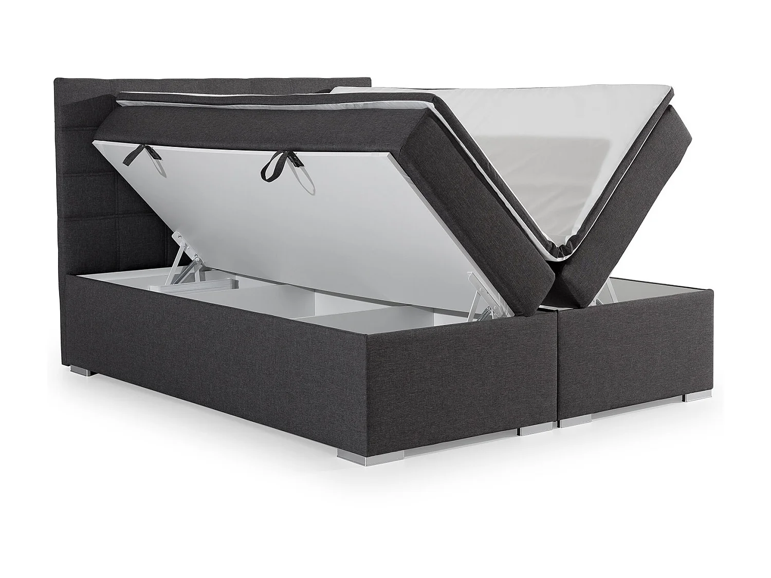 Hotelslaapkamerbed met Alko zwarte stoffen matras-Slapen 140x200cm