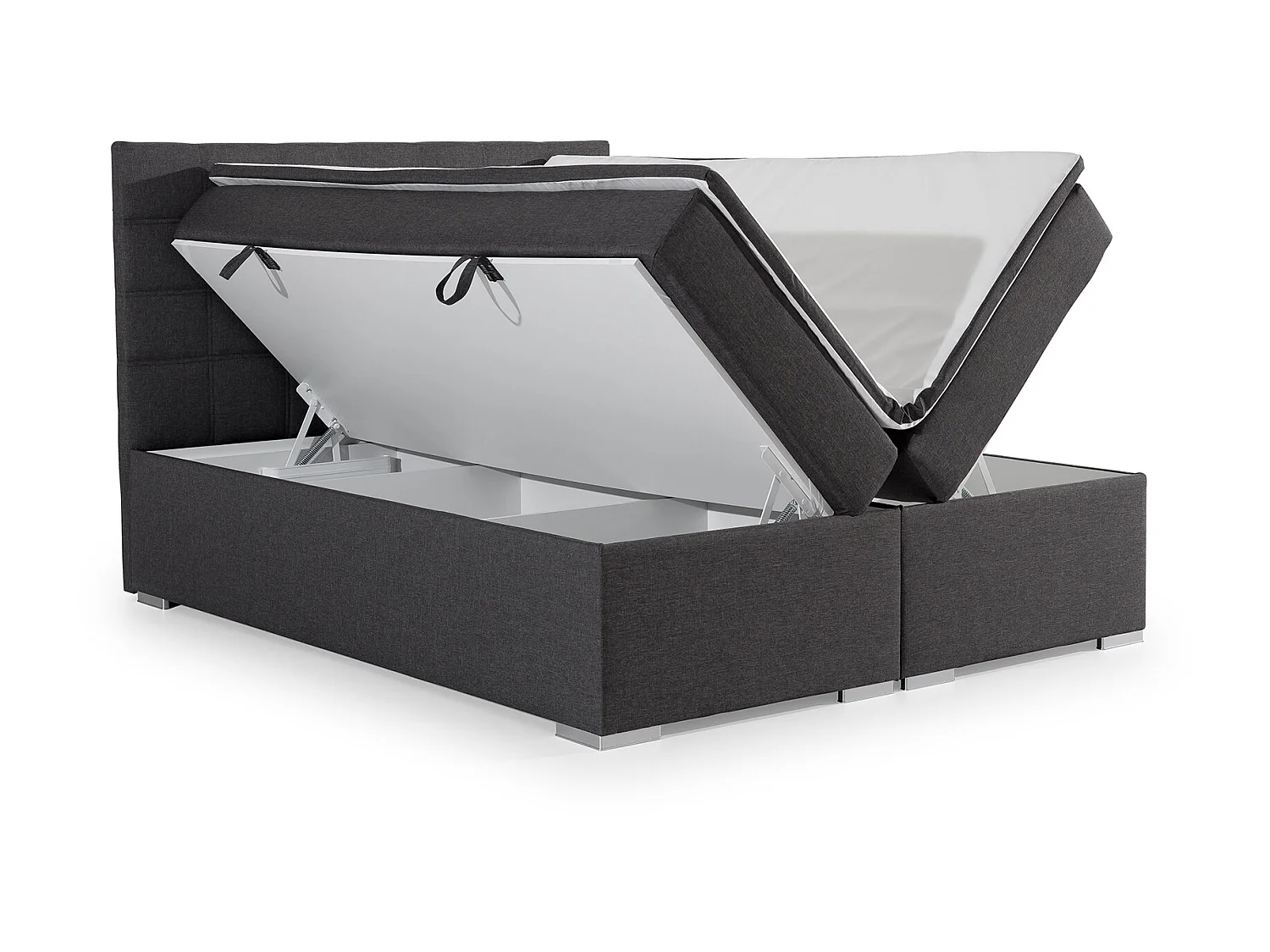 Lit chambre d'hôtel avec matelas simili cuir blanc Alko-160x200