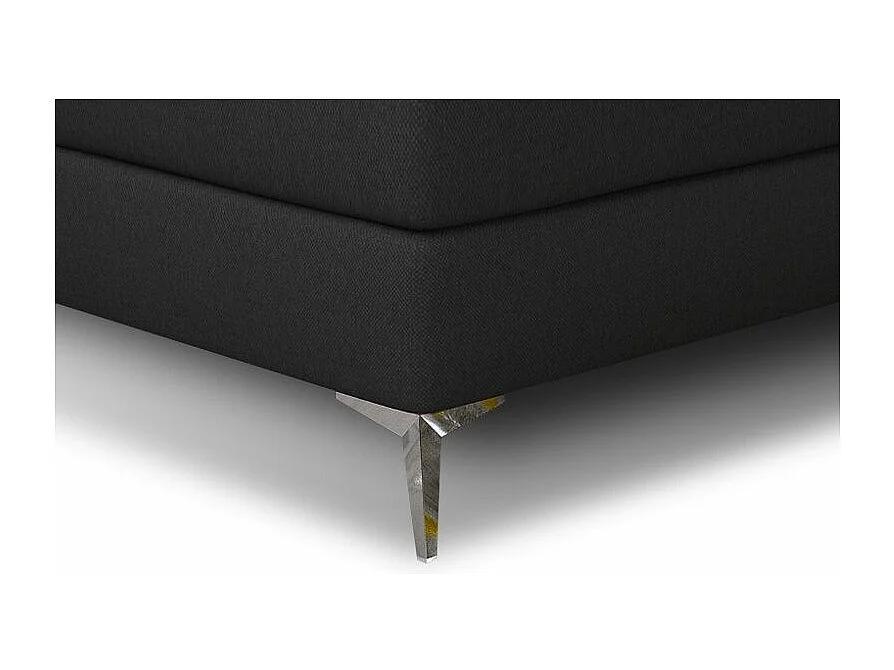 Continental designbed met strass gevoerd hoofdeinde in zwarte Banky-stof-Slapen 160x200cm