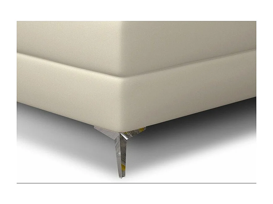 Continental design bed met strass gevoerd hoofdbord in lichtbeige kunstleer Banky-Slapen 160x200cm