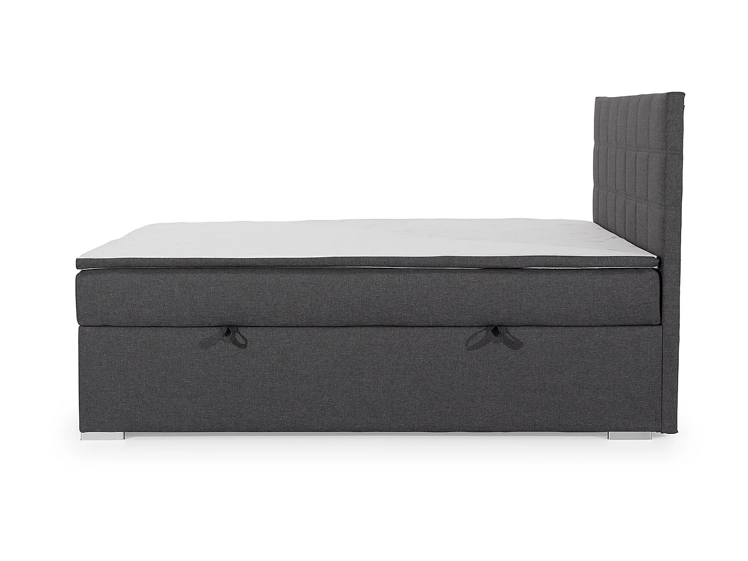 Lit chambre d'hôtel avec matelas simili cuir noir Alko-140x200