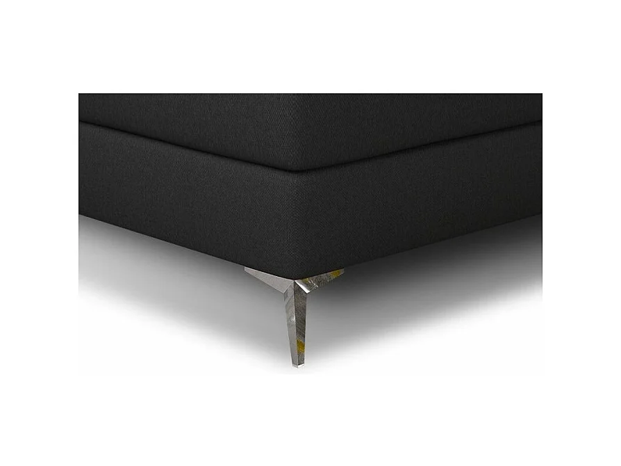 Continental designbed met strass gevoerd hoofdeinde in zwarte Banky-stof-Slapen 140x200cm