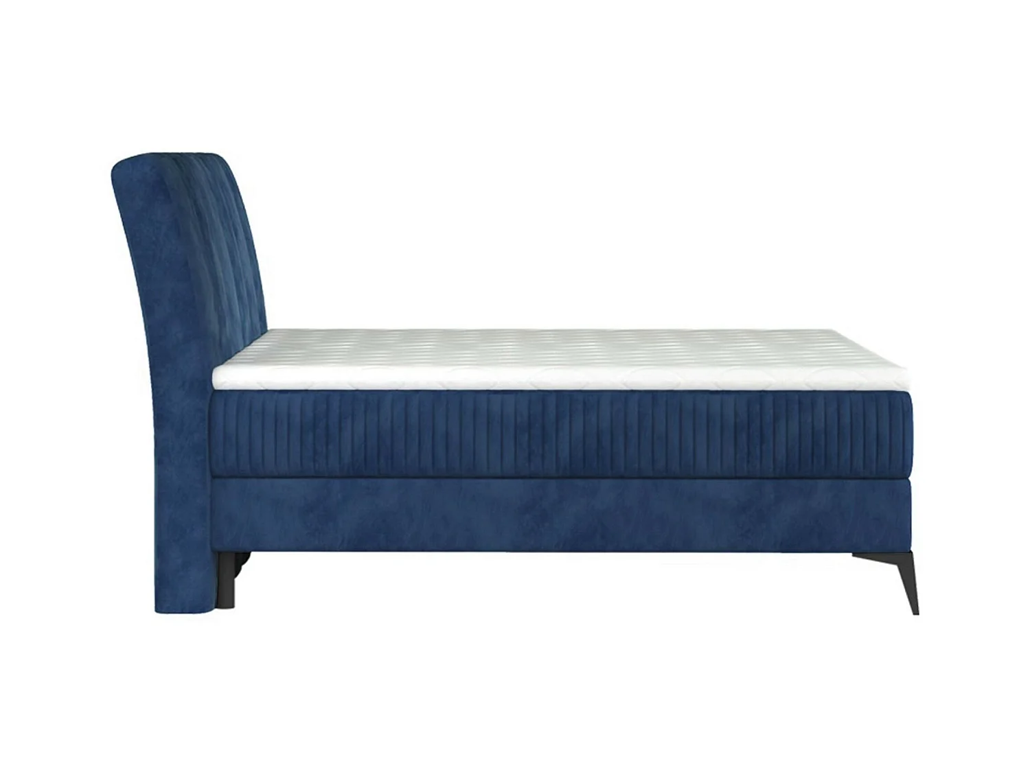 Lit continental moderne avec matelas velours bleu Brato-140x200