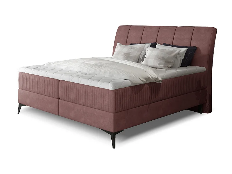 Modern continentaal bed met Brato abrikozenfluwelen matras-Slapen 140x200cm