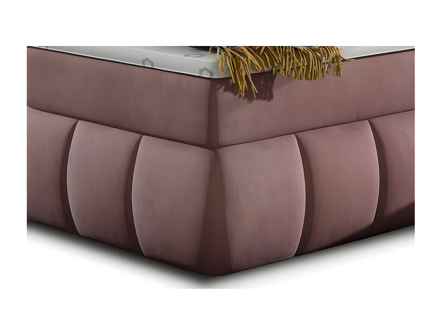 Lit continental matelassé velours rose Florencia-160x200