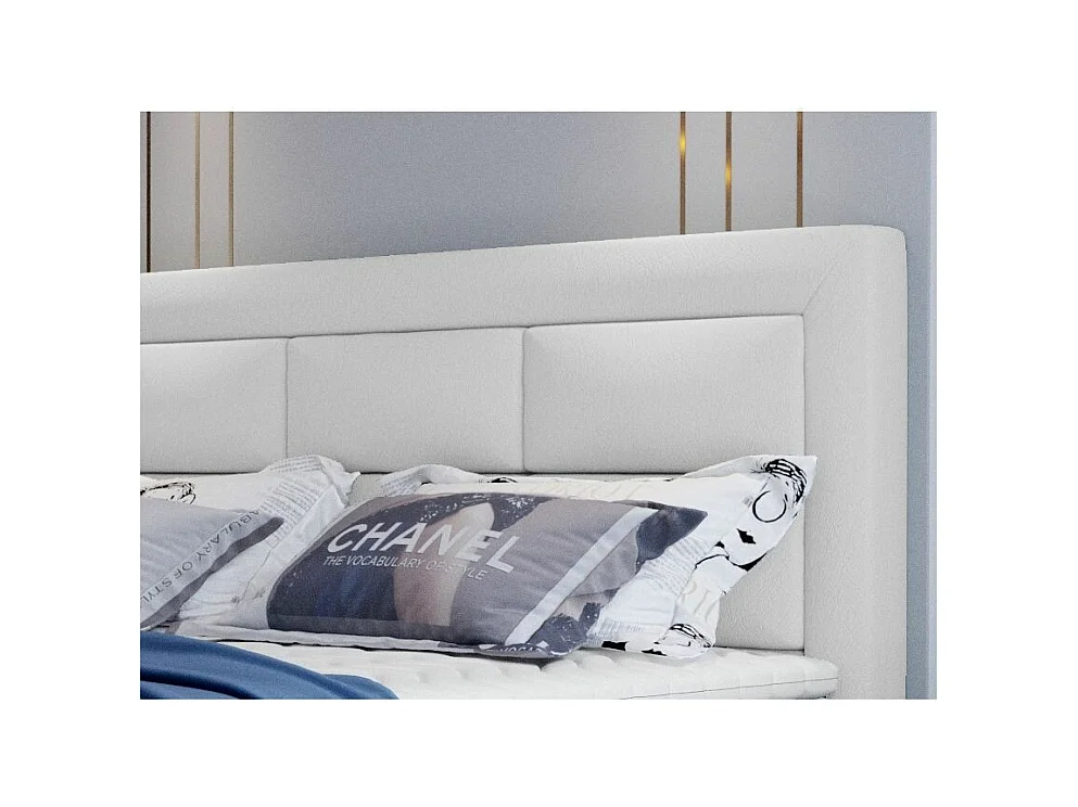 Balore wit kunstleer continentaal bed-Slapen 160x200cm