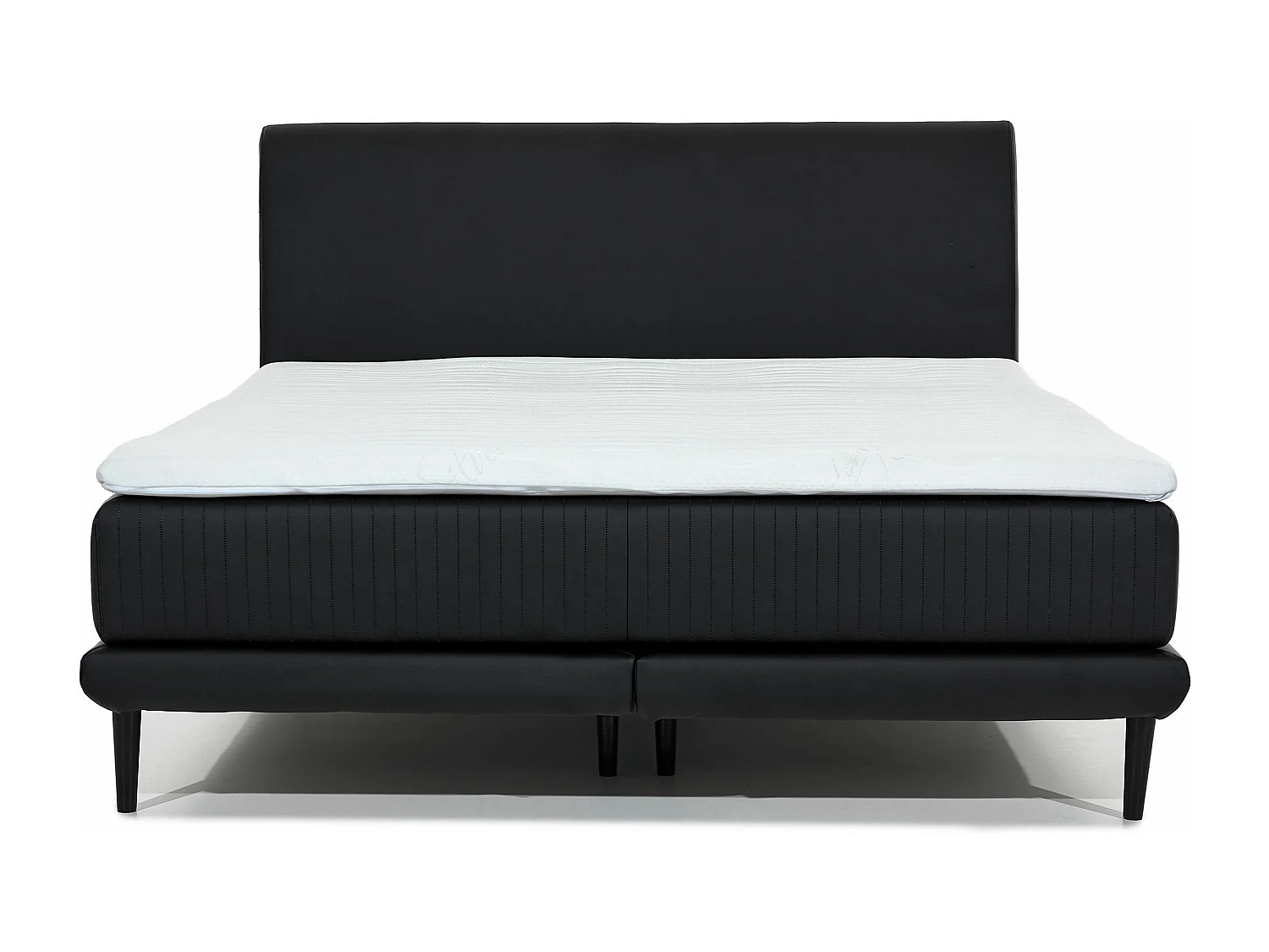 Boxspringbed 140x200 cm lichtgrijze stof, bedbodem en matras inclusief Mastera