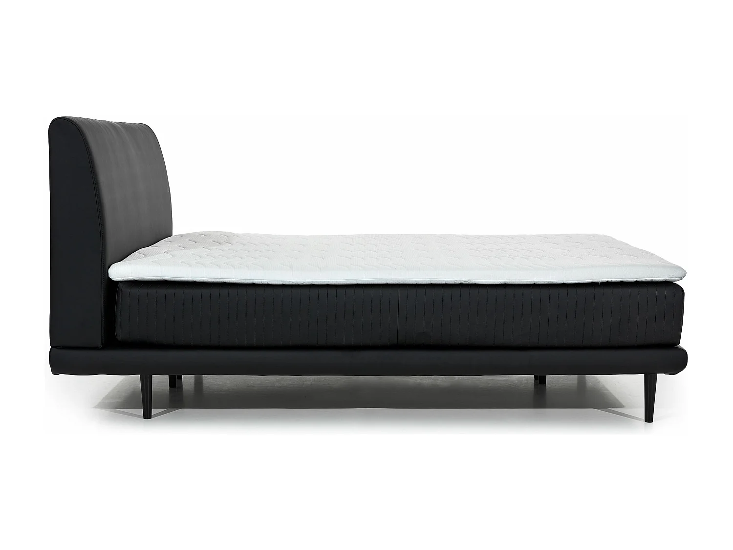 Lit boxspring 140x200 velours marron clair sommier et matelas inclus Mastera