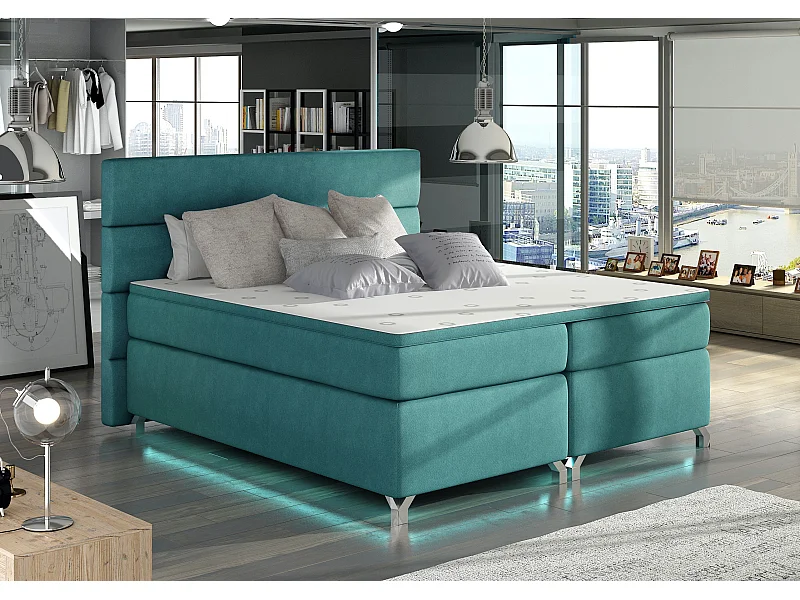 Boxspringbed 160x200 cm smaragdgroene stof Mador