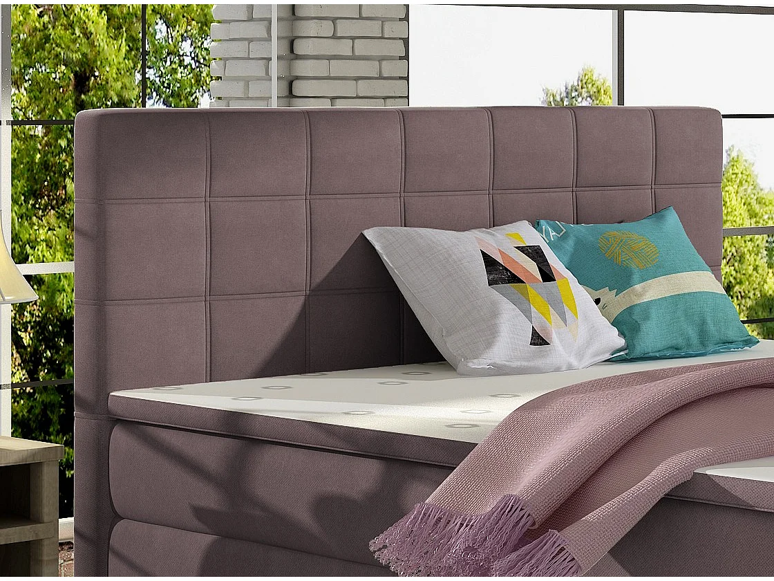 Lit chambre d'hôtel avec matelas tissu parme Alko-160x200