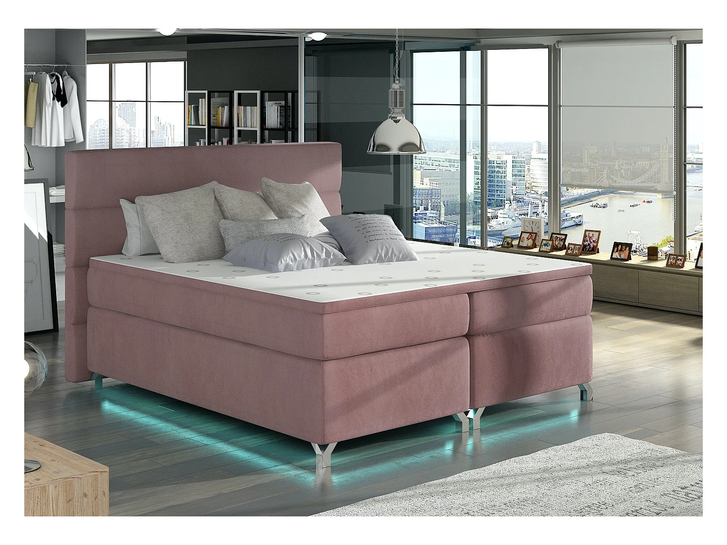 Boxspringbed 160x200 cm Mador fluwelen stof