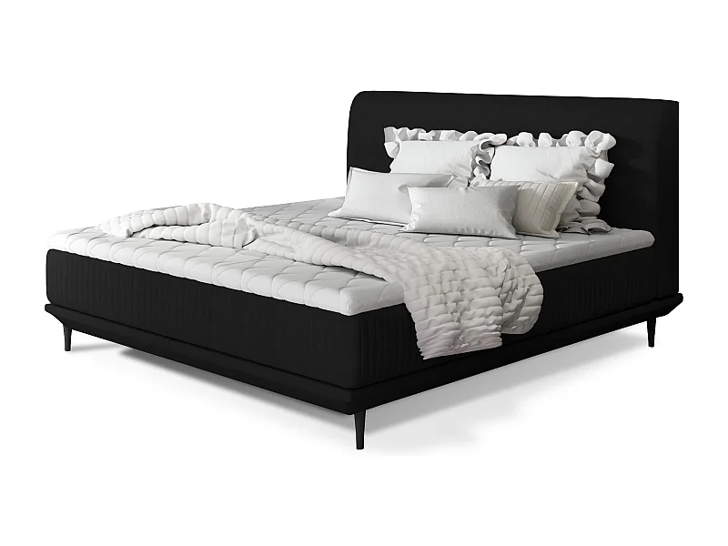 Boxspringbed 140x200 cm zwart fluwelen boxspring en matras inclusief Mastera