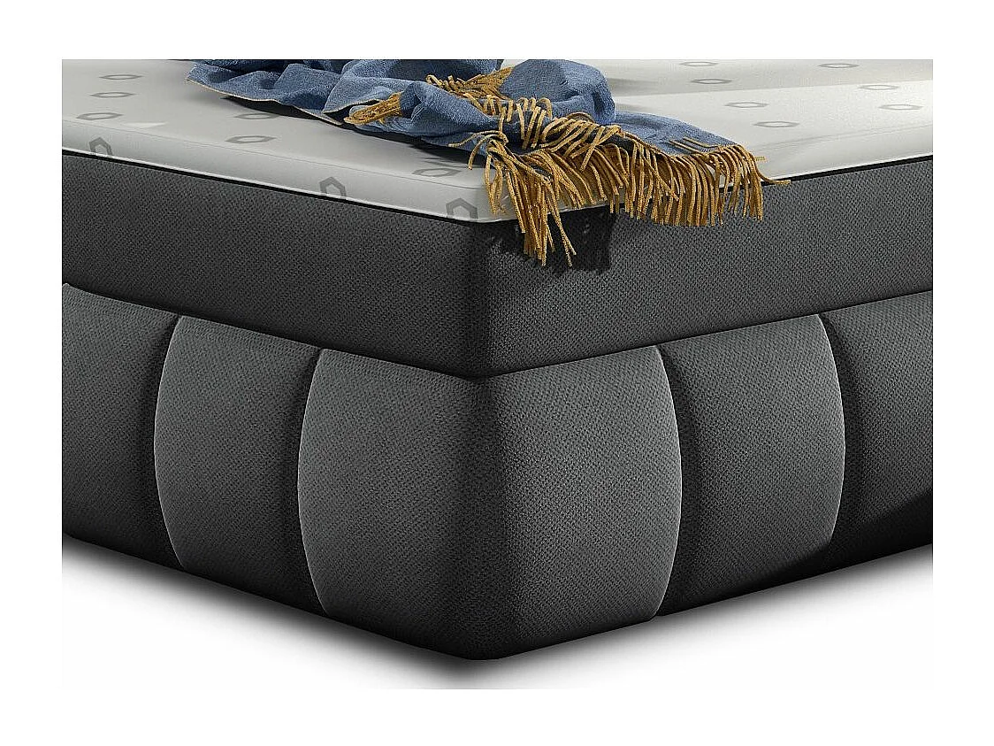 Lit continental matelassé tissu gris Florencia-180x200