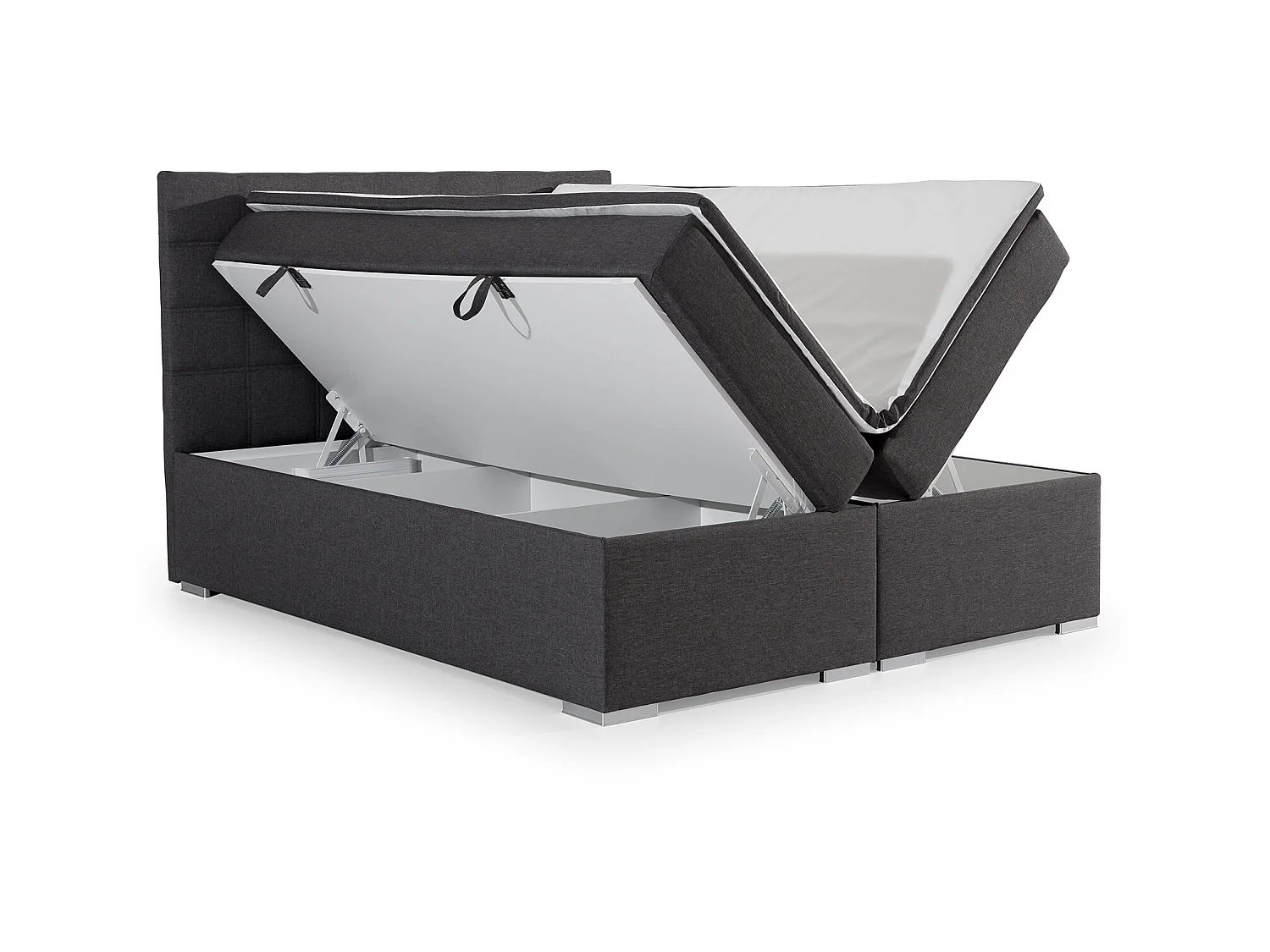 Lit chambre d'hôtel avec matelas tissu bleu turquin Alko-180x200