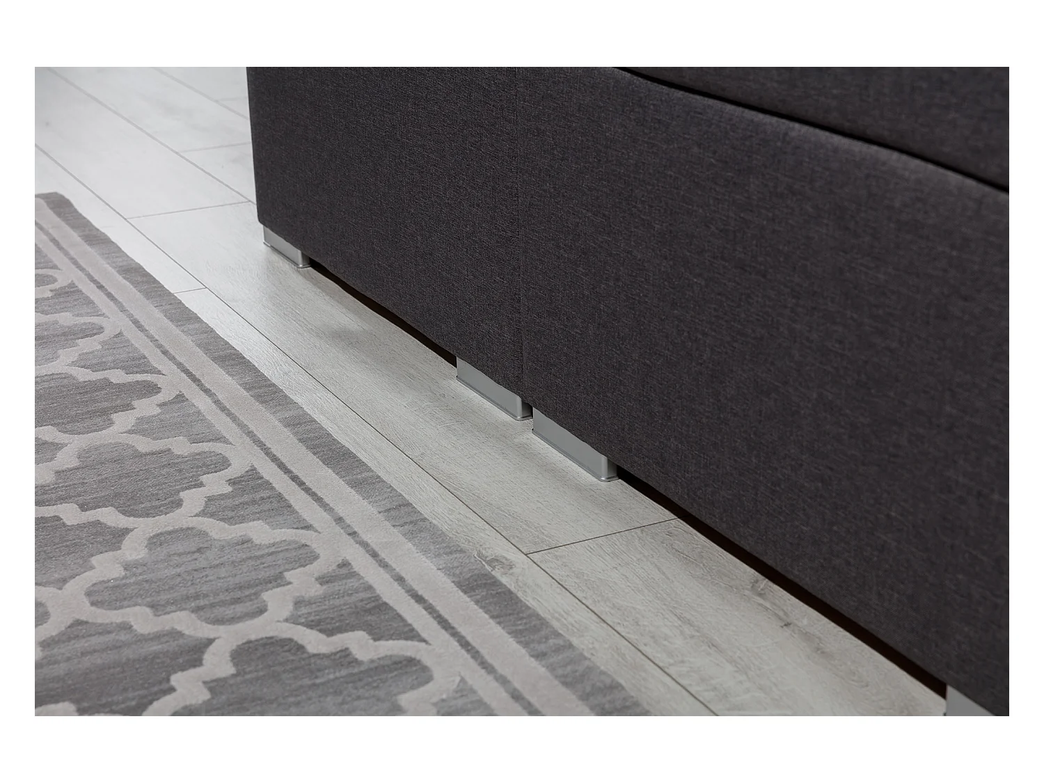 Lit chambre d'hôtel avec matelas tissu bleu turquin Alko-180x200